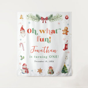 Colourful Oh What Fun First Christmas Birthday Tapestry