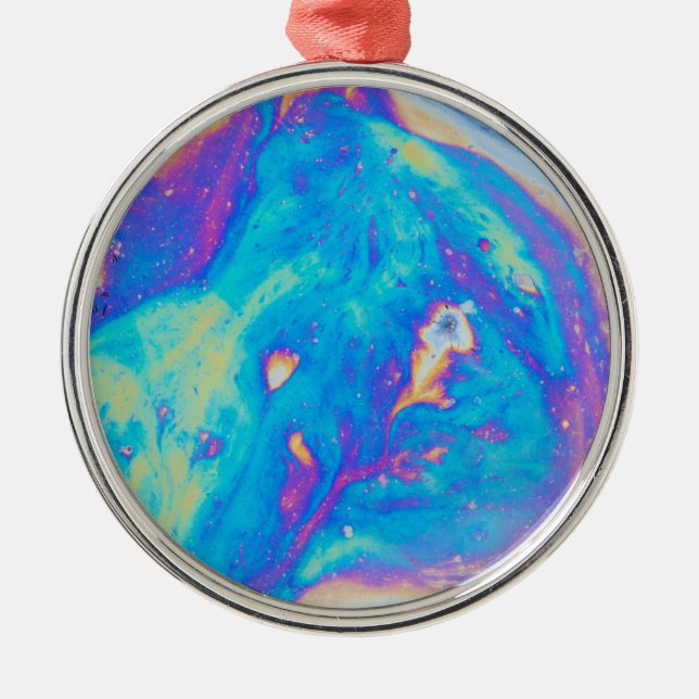 Colourful oil patterns, Canada Metal Ornament (Front)
