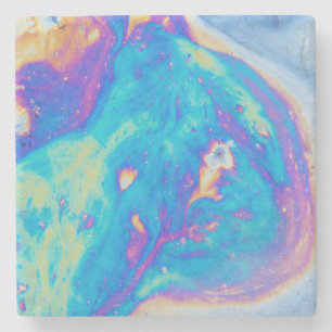 Colourful oil patterns, Canada Stone Coaster