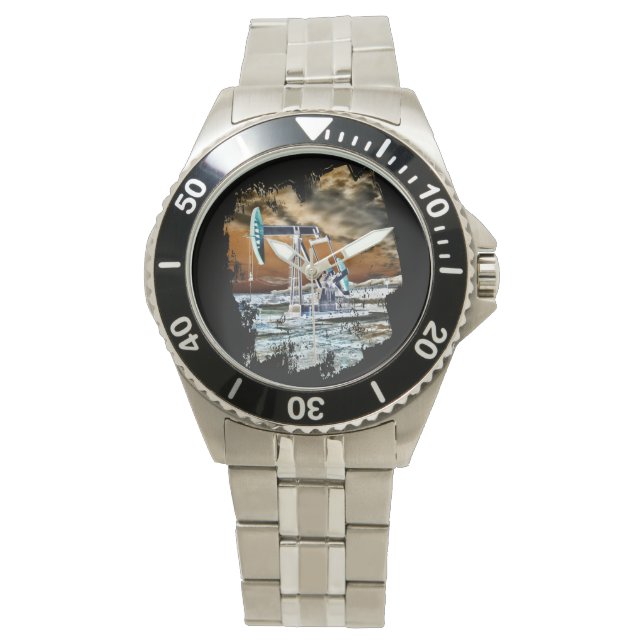 Colourful Oil Well Pumping "Pumpjack" Unit Watch (Front)