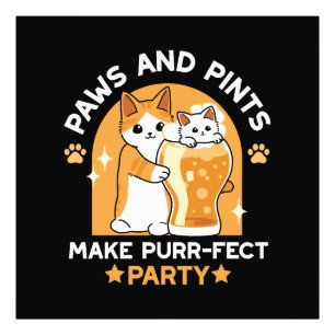 Colourful Oktoberfest Cat Party - Paws and Pints Photo Print