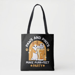Colourful Oktoberfest Cat Party - Paws and Pints Tote Bag