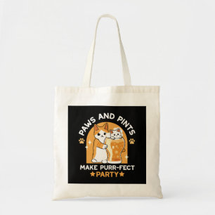 Colourful Oktoberfest Cat Party - Paws and Pints Tote Bag