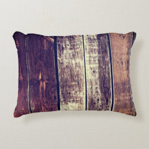 Colourful Old Wood Background - Vintage Dark Yello Accent Pillow