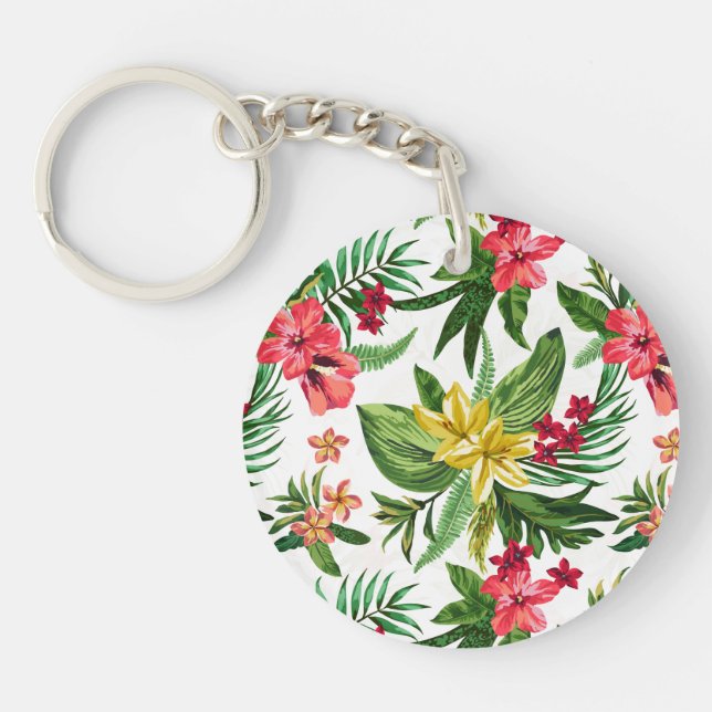 Colourful Oleander Pattern Keychain (Front)