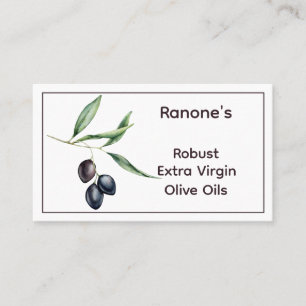 Colourful Olive Branch Olive OIl Business Card