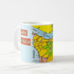 Colourful Olympic Peninsula Map Mug<br><div class="desc">A fun vintage illustrated postcard map of the Island of the Olympic Peninsula - Washington State - repurposed!</div>