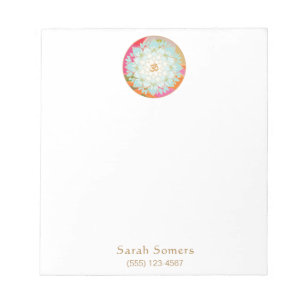 Colourful Om Lotus Flower Personalized Notepad