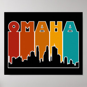 Colourful Omaha Nebraska Retro Sunset Poster