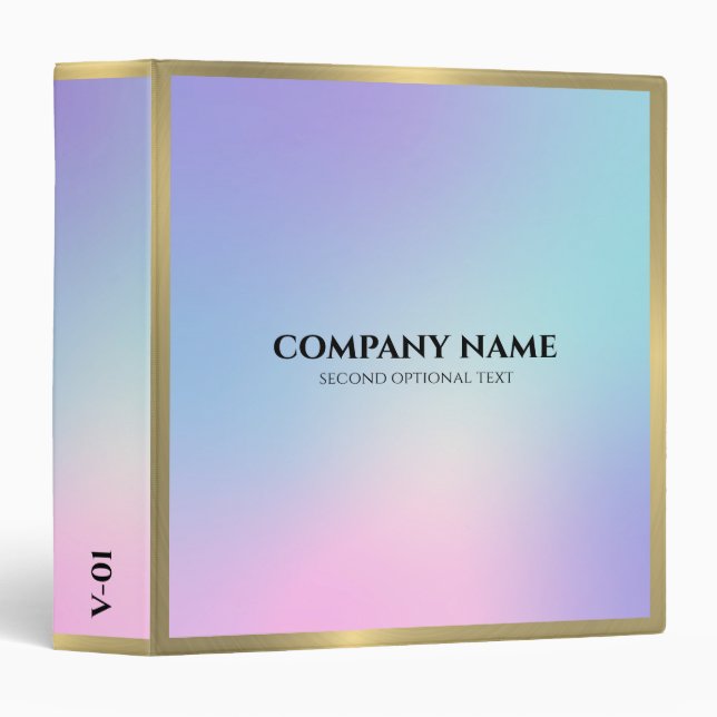 Colourful ombre background gold accent binder (Front/Spine)