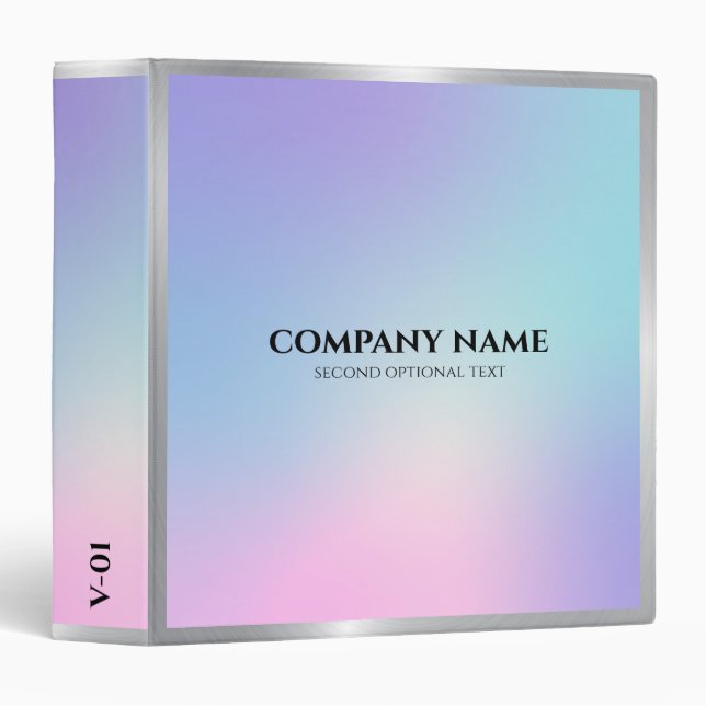 Colourful ombre background silver accent binder (Front/Spine)