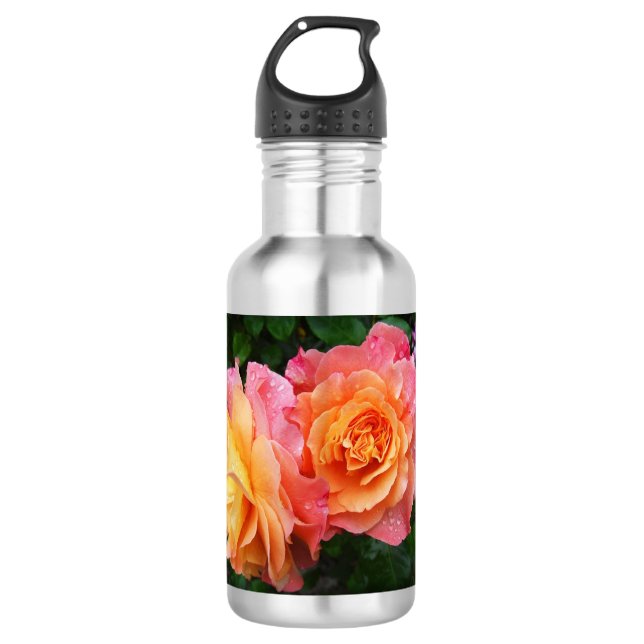 Colourful ombre roses photo 532 ml water bottle (Front)