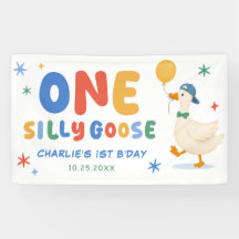 Colourful One Silly Goose Kids 1st Birthday