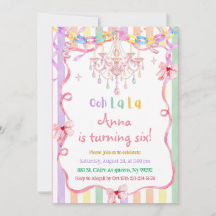 Colourful Ooh La La Fancy Birthday Invitation