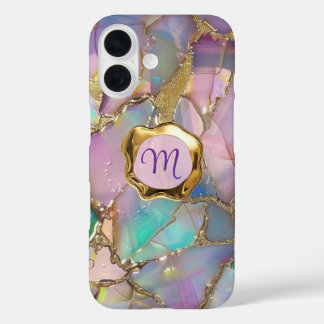 Colourful Opal and Liquid Gold iPhone 16 Case