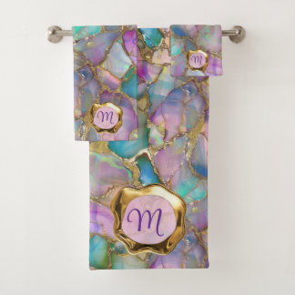Colourful Opal and Liquid Gold Towel