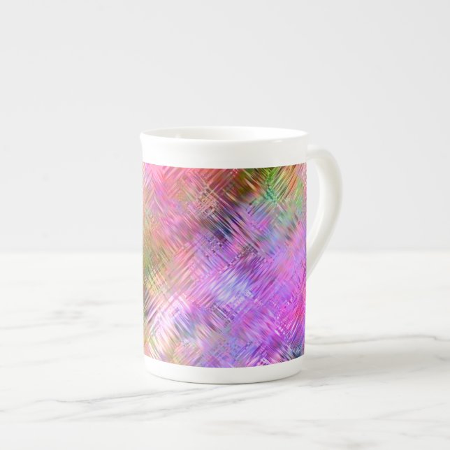 Colourful Opal Glassy Texture Bone China Mug (Front Right)