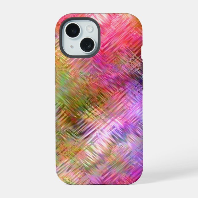 Colourful Opal Glassy Texture iPhone 15 Case (Back)