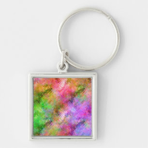 Colourful Opal Glassy Texture Keychain