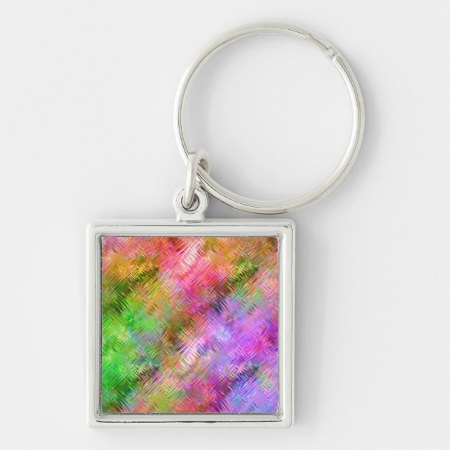 Colourful Opal Glassy Texture Keychain (Front)