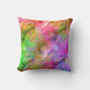 Colourful Opal Glassy Texture Throw Pillow