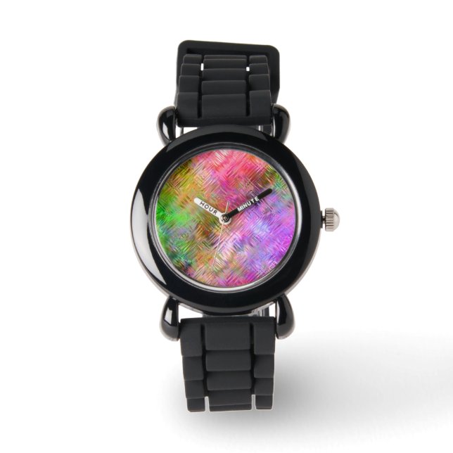 Colourful Opal Glassy Texture Watch (Front)