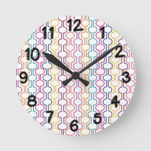 Colourful Open Circles Round Clock