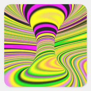 colourful Optical Illusion Square Sticker