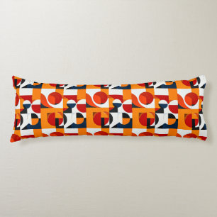 🧡 Colourful Orange Abstract Shapes Modern 🧡 Body Pillow
