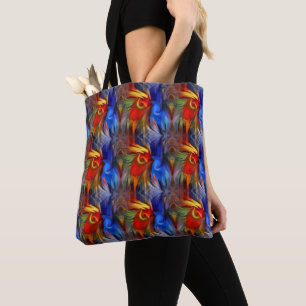 Colourful Orange Blue Yellow Abstract Art   Tote Bag
