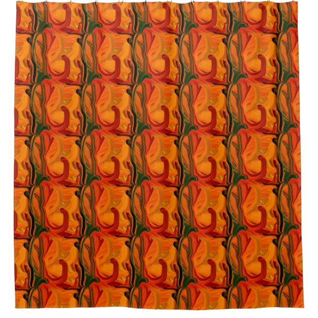 Colourful Orange Brown Brush Shapes Abstract      (Front)