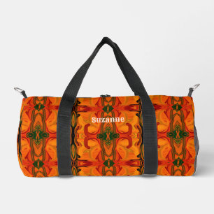 Colourful Orange Brown Shapes Abstract Duffle Bag