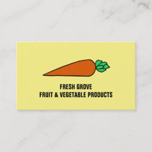 Colourful Orange Carrot, Greengrocers Business Card