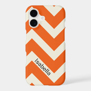 Colourful Orange Chevron Pattern with Monogram