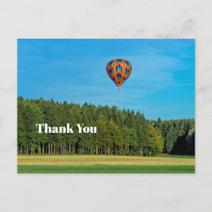 Colourful Orange Hot Air Balloon Photo Thank You Postcard