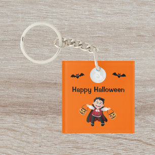Colourful Orange Jumping Halloween Kids Party Keychain