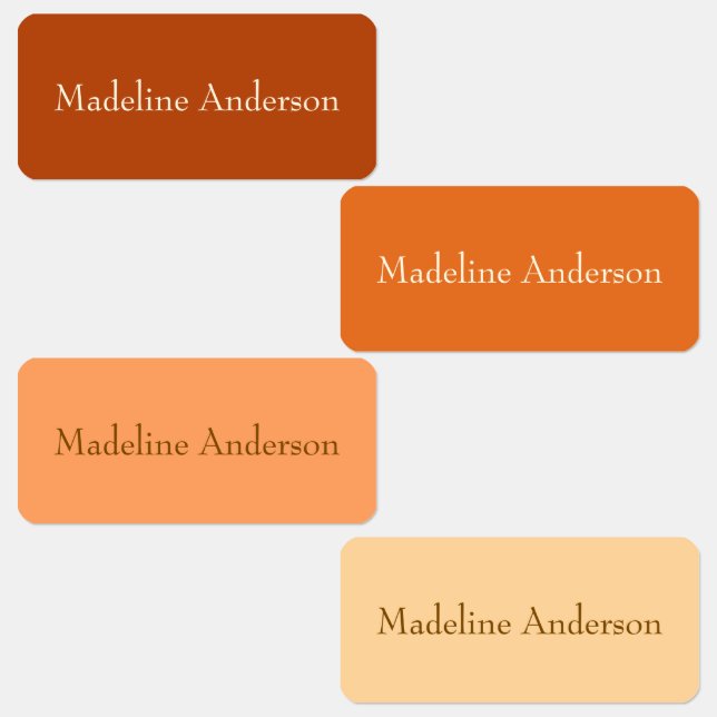 Colourful Orange Kids' Name Labels for Clothing (Group)