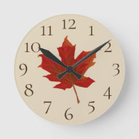 Colourful Orange Maple Leaf & Beige & Brown