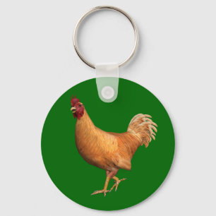 Colourful Orange Rooster Keychain