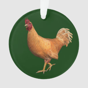 Colourful Orange Rooster Ornament