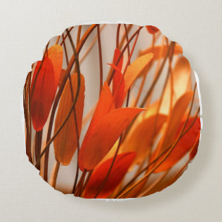 Colourful orange round pillow