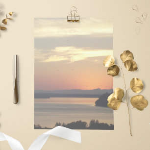 Colourful Orange Seascape Sunset Stationery Paper