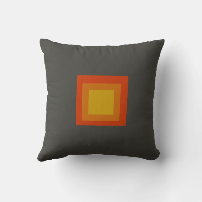 Colourful Orange Square Throw pillow (Back)