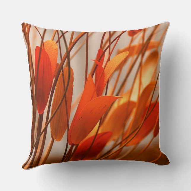 Colourful Orange  Throw Pillow (Back)