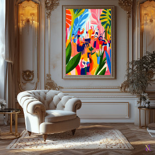 Colourful Orchestra Performance in Fauvist Style Canvas Print