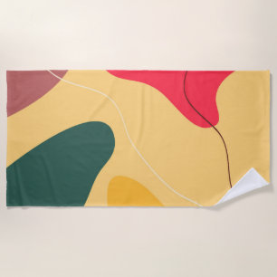 Colourful organic shapes abstract background bath beach towel
