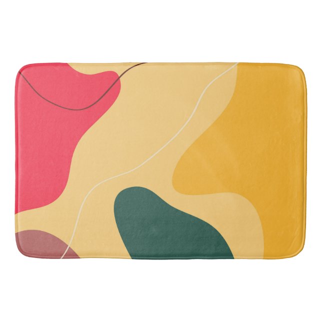 Colourful organic shapes abstract background bath mat (Front)