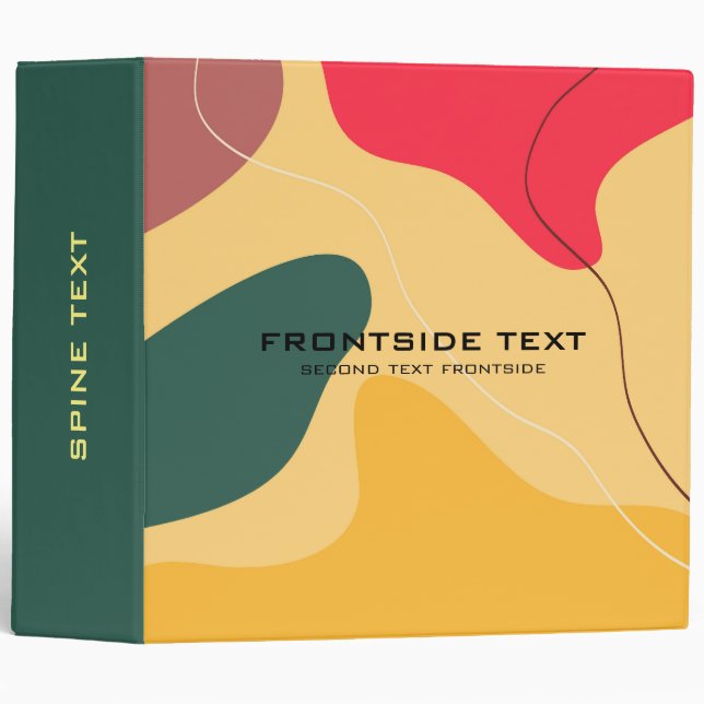 Colourful organic shapes abstract background binder (Front/Spine)