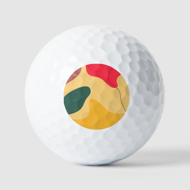 Colourful organic shapes abstract background golf balls (Front)