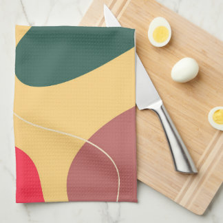 Colourful organic shapes abstract background kitchen towel